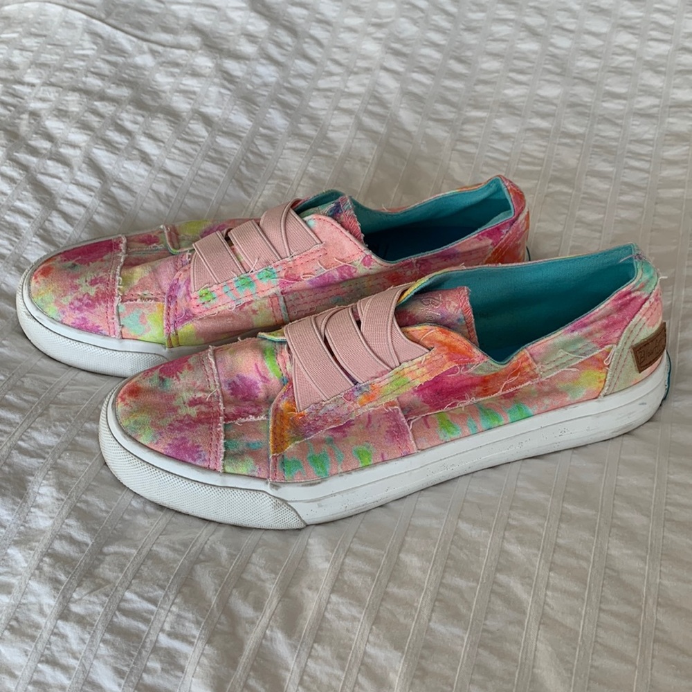 Pink tye die Blowfish slip on sneakers